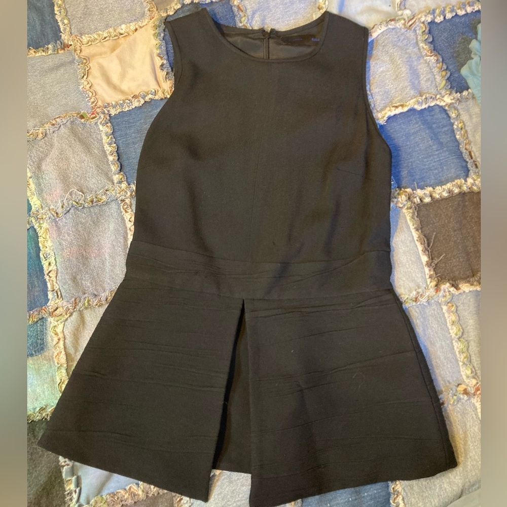 𝅺PROENZA Schouler Black Structured Split Peplum Top Made in Italy Sz 4